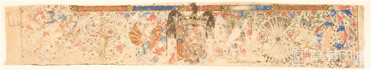 素描-西班牙普拉多美术馆素描藏画-Anonimo-Fragmento de orla de los Cantorales del-0278